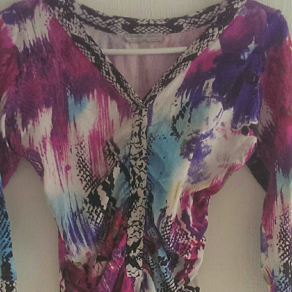 Alberto Makali multi color Top 3/4 sleeves Small